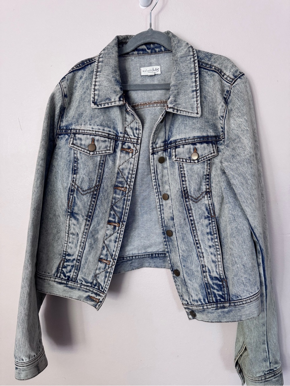 Maison Jules Stonewash Blue Denim Jacket